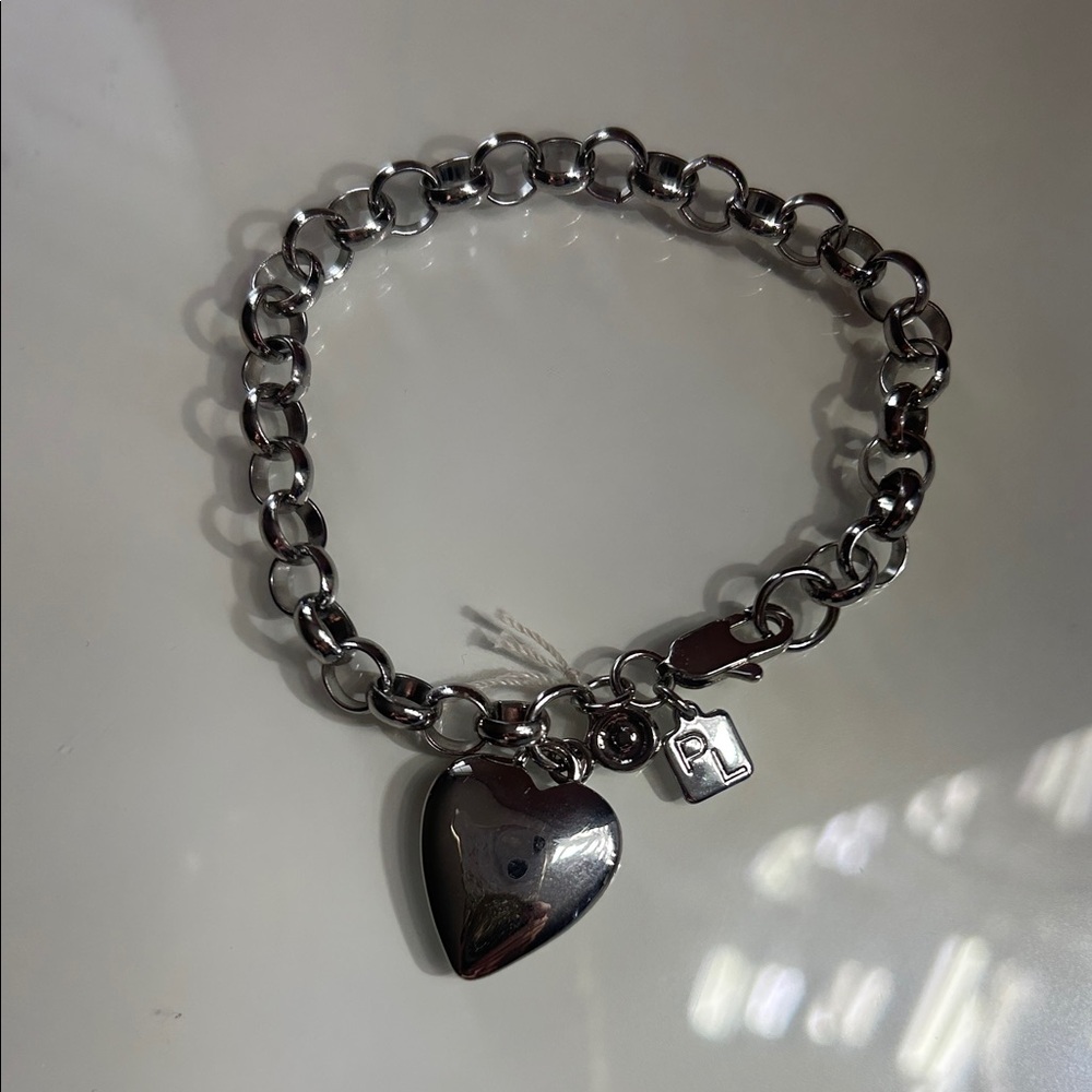 Park Lane Cherish Bracelet SilverTone Heart Chain Up To 7” New